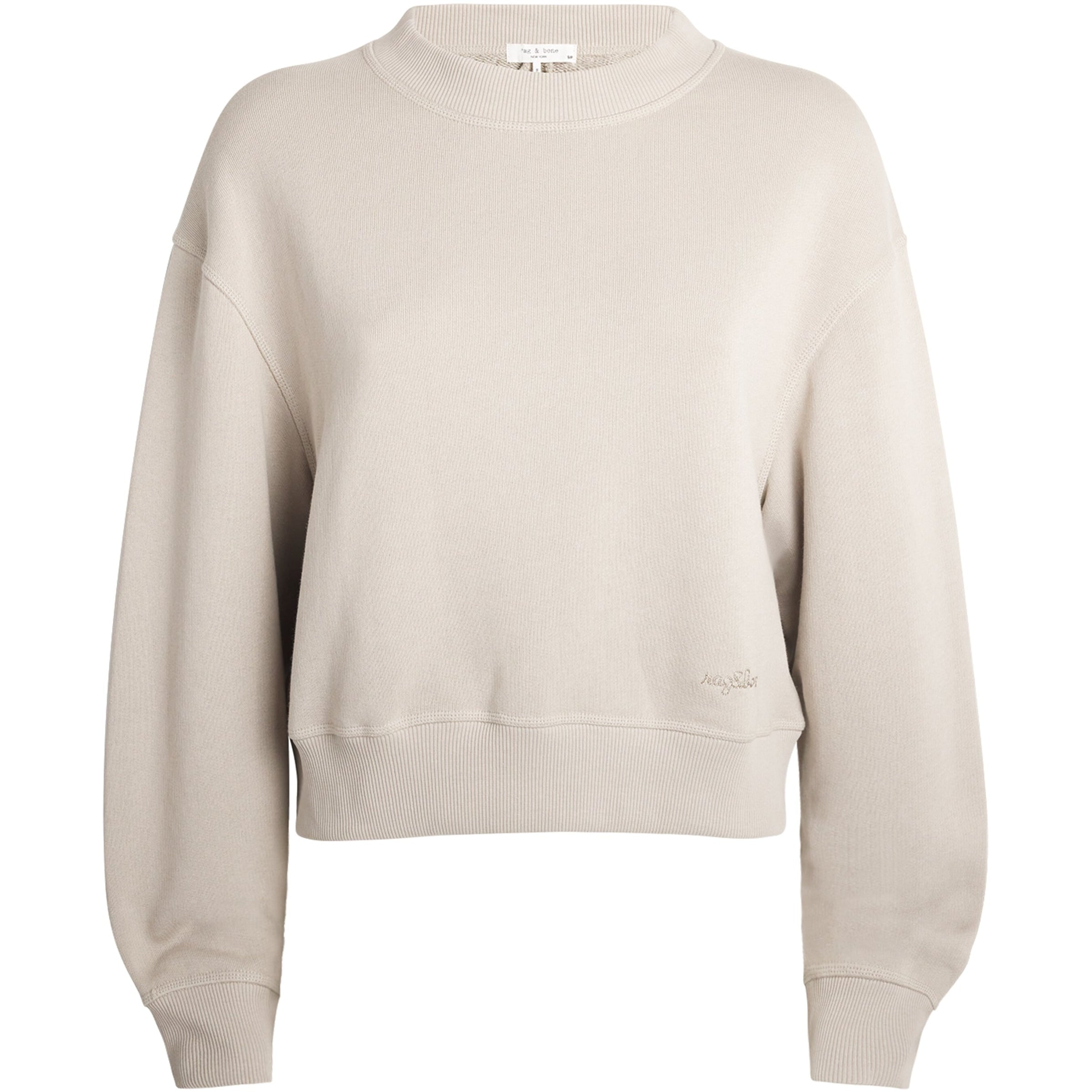 Rag & Bone Beige Terry Cloth Cropped Sweatshirt