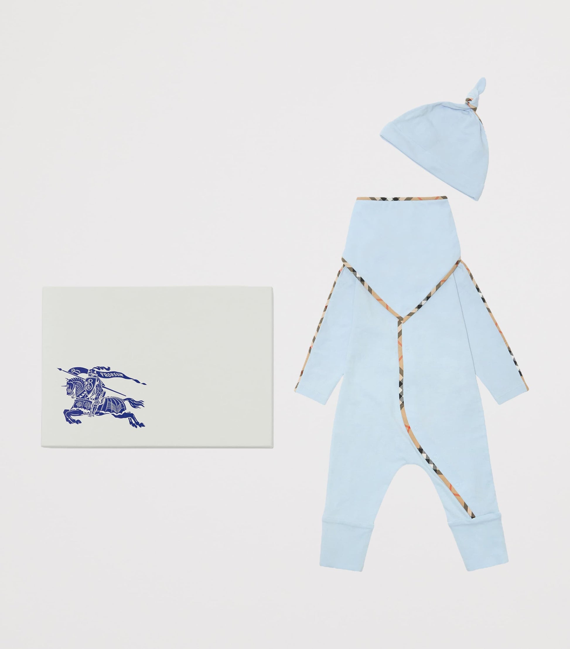 Burberry Kids Cotton-Blend All-In-One, Bib and Hat Set (1-18 Months)