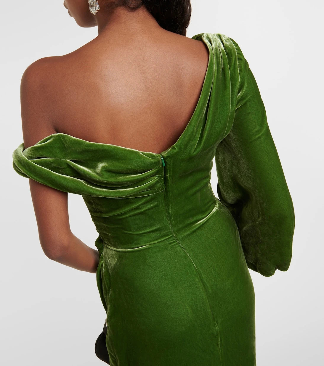 Costarellos - Rubinia silk-blend velvet gown