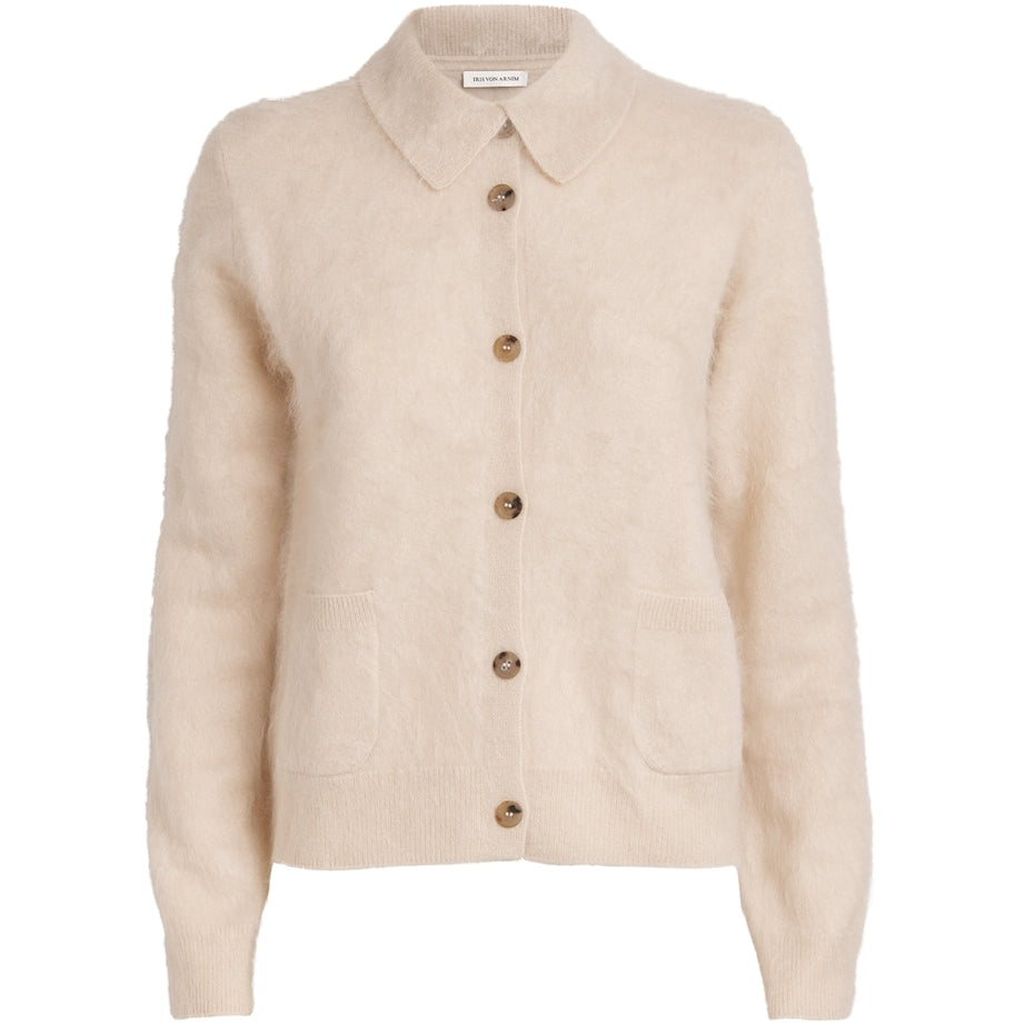 Iris Von Arnim Pink Cashmere Brushed Elyn Cardigan