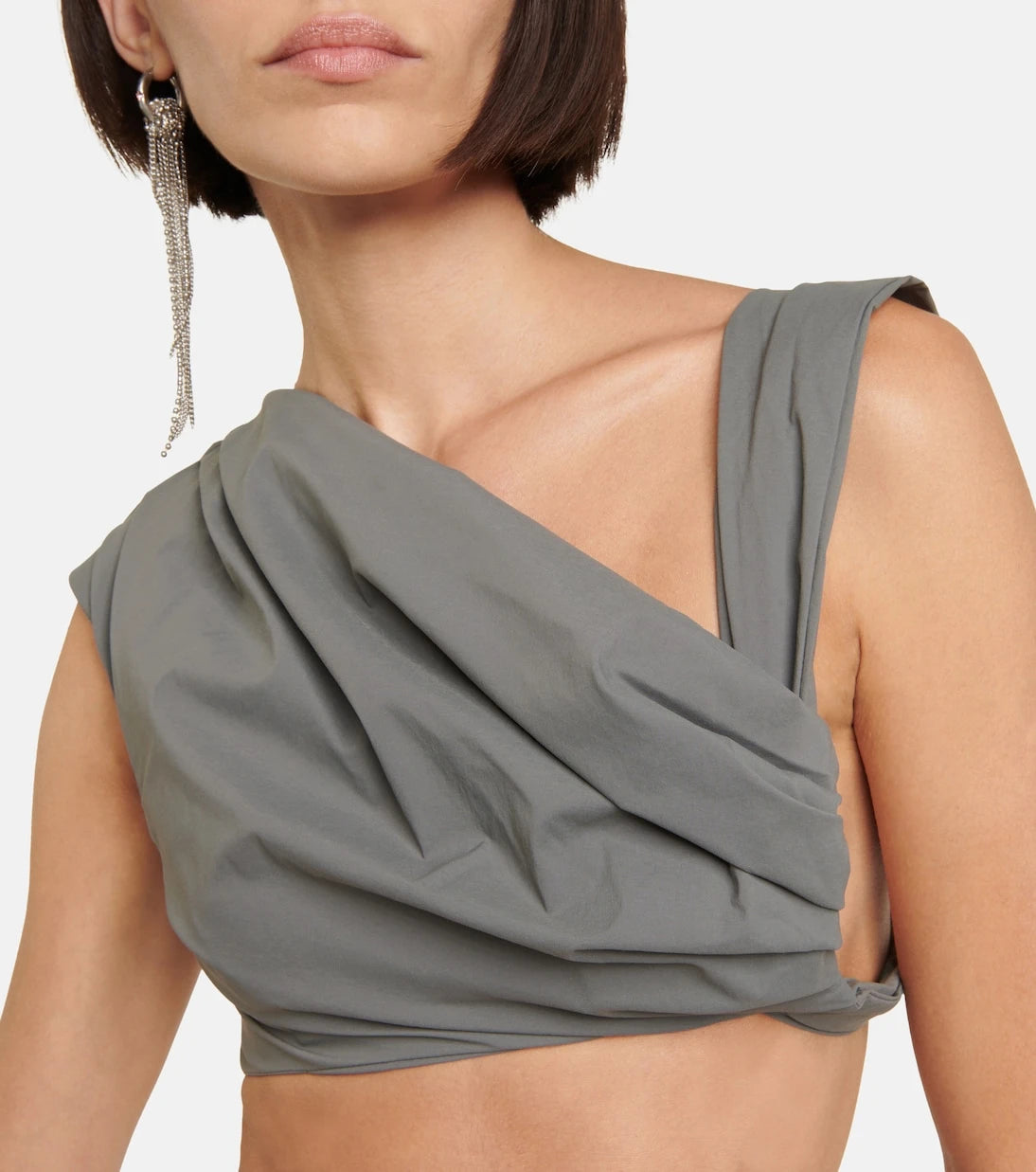 Entire Studios - Draped jersey crop top