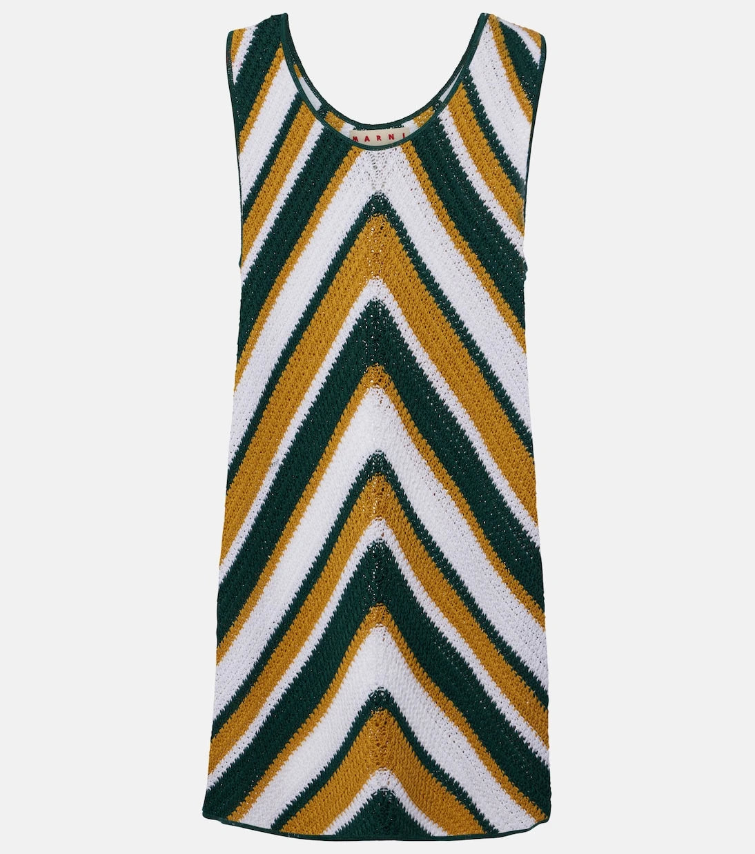Marni - Chevron knitted cotton minidress