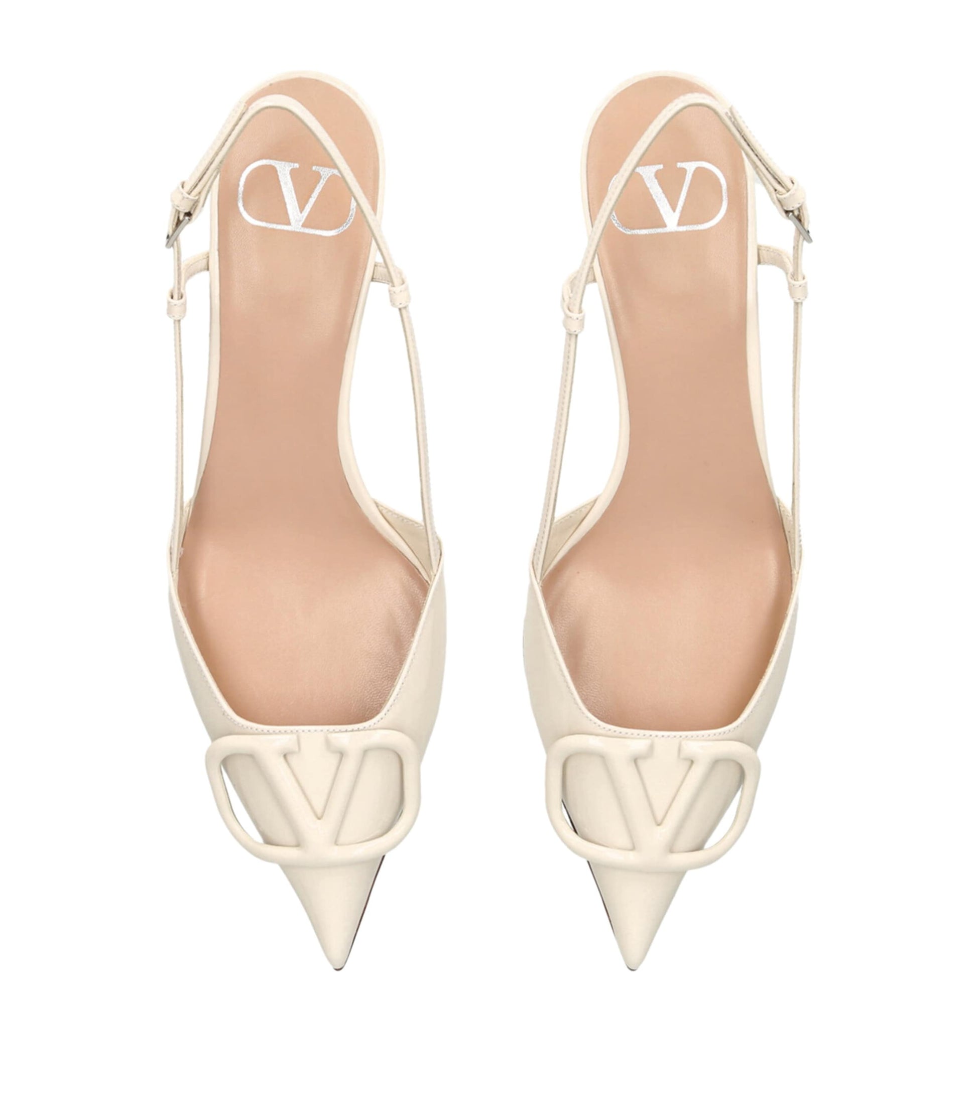 Valentino Garavani Ivory VLOGO Slingback Pumps 40