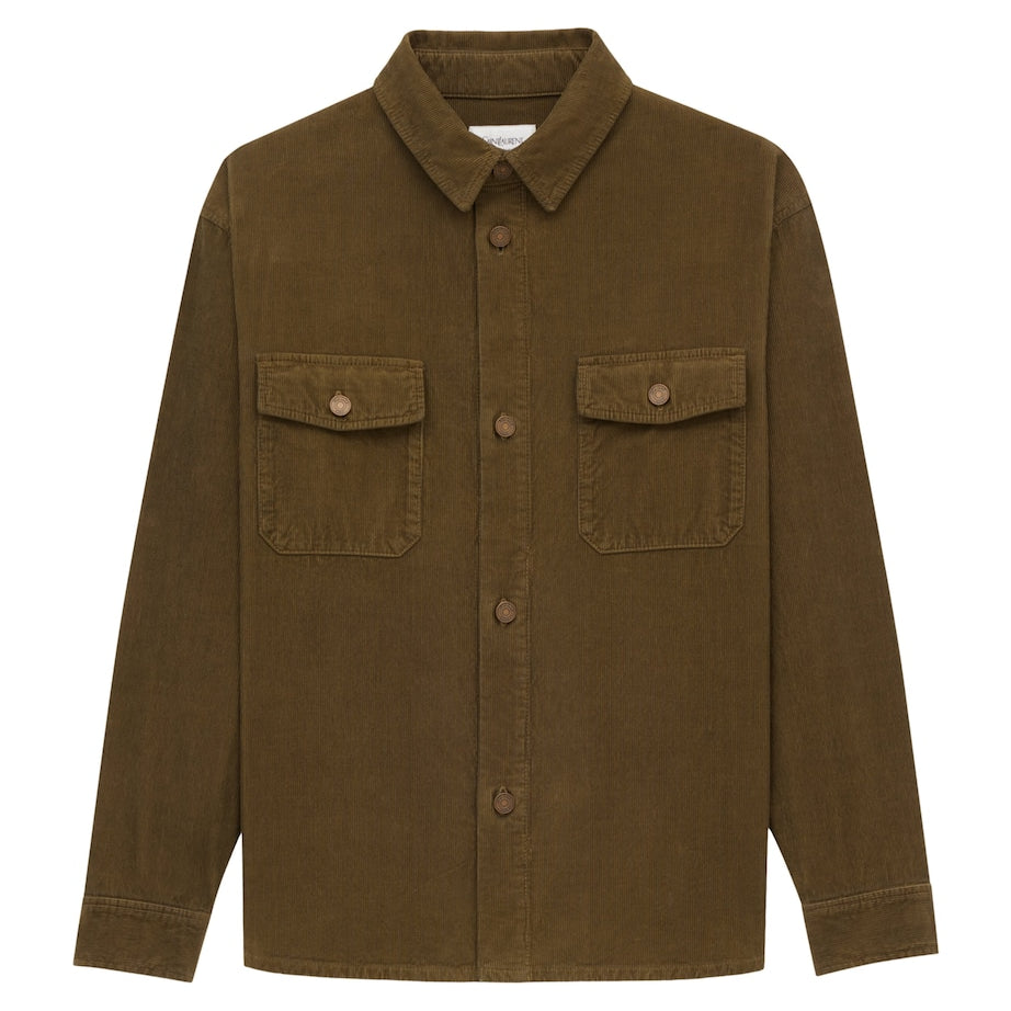 Saint Laurent Green Corduroy Overshirt