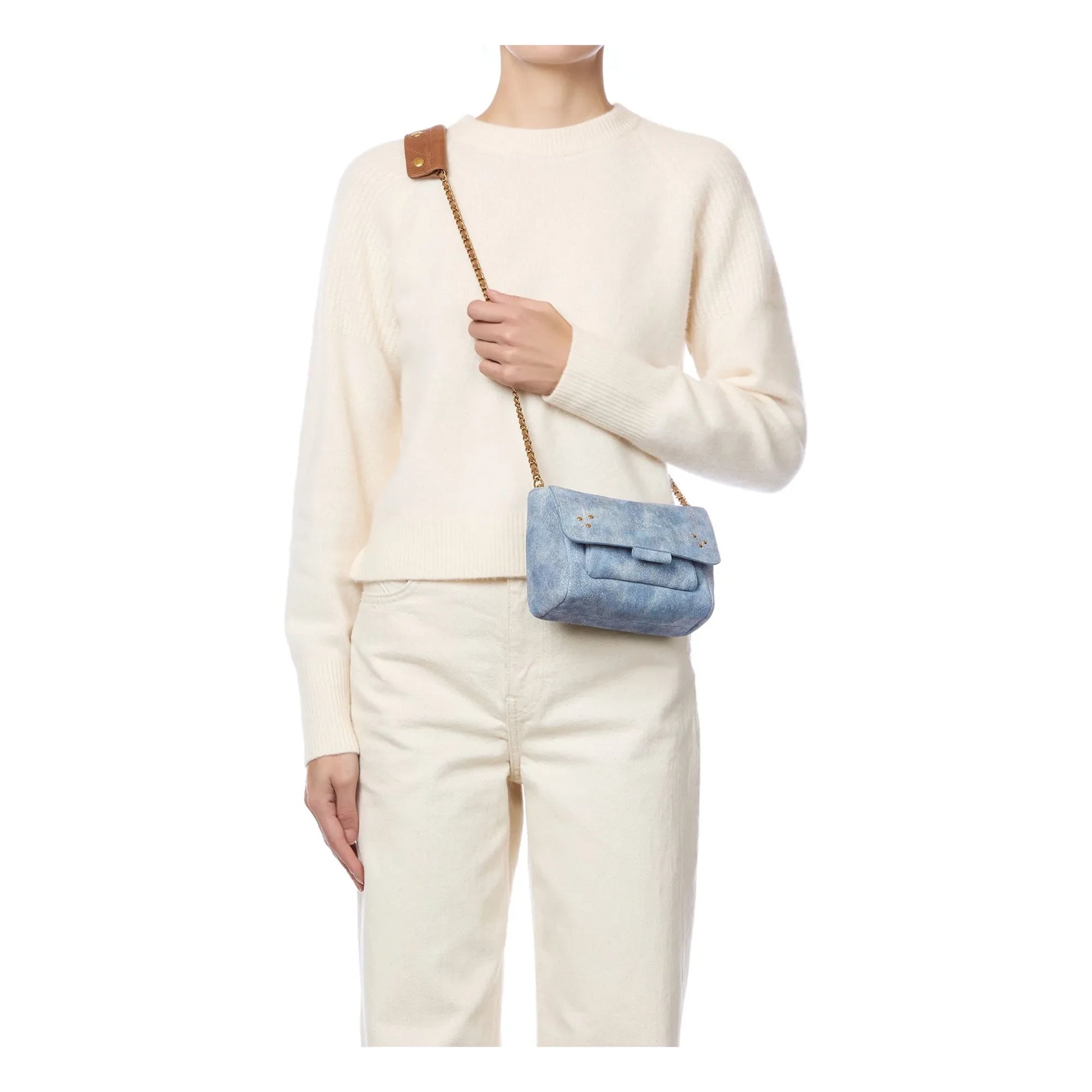 Jérôme Dreyfuss - Bag Lulu S Croûte Velours | Washed blue