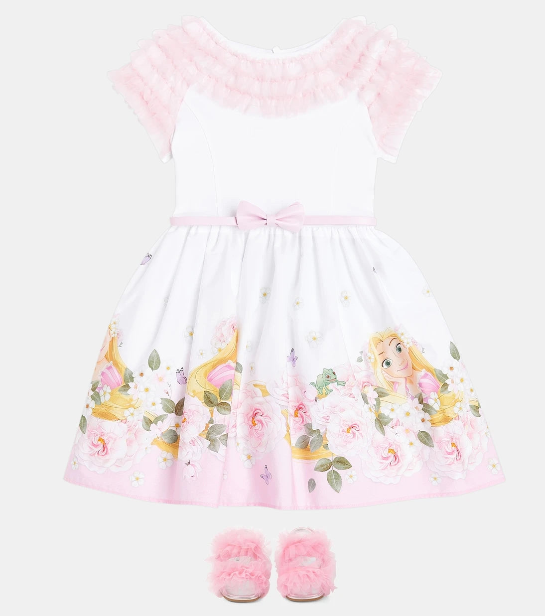 Monnalisa - Printed ruffled cotton dress