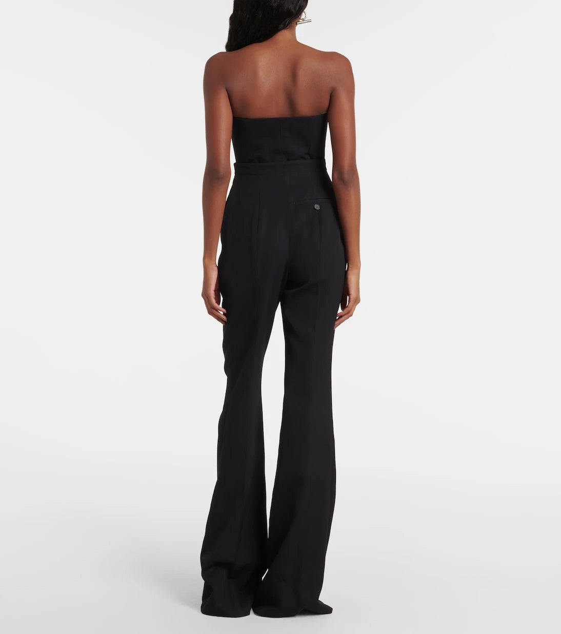 McQueen - High-rise wool flared pants