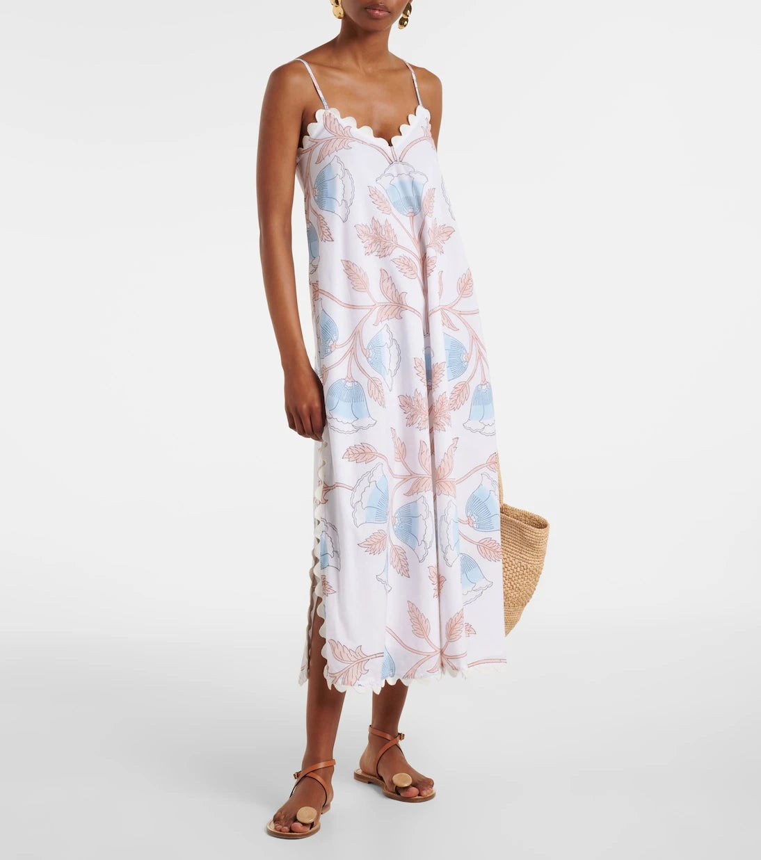 Juliet Dunn - Printed cotton slip dress
