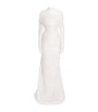 Marmar Halim Ivory Pleated High-Neck Gown