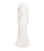 Marmar Halim Ivory Pleated High-Neck Gown