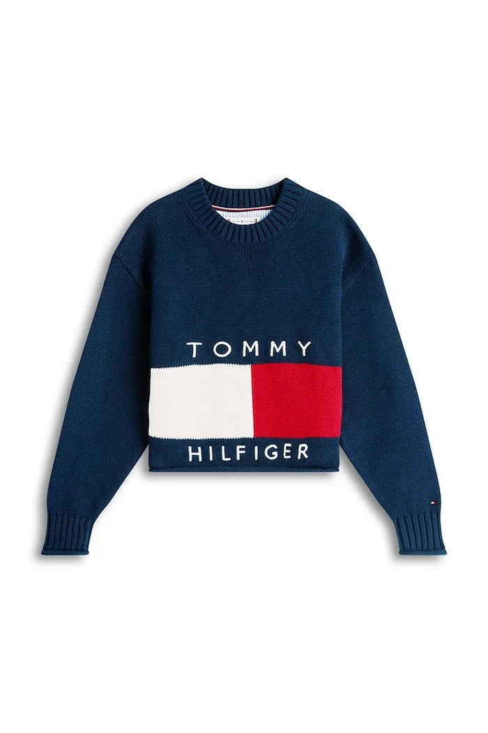 Tommy Hilfiger Çocuk Pamuklu Kazak