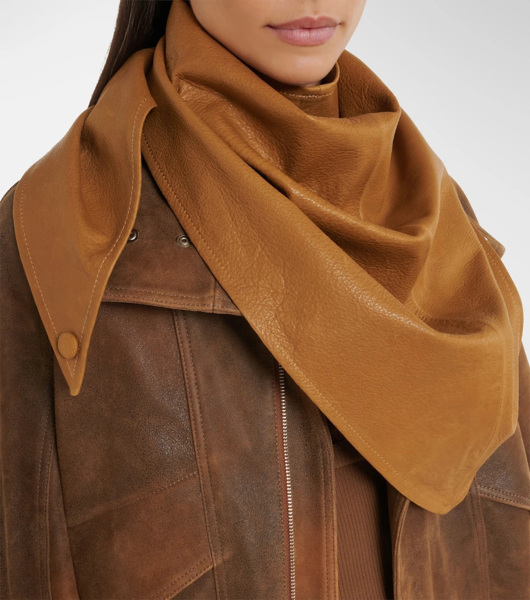 Nour Hammour - Draped leather hood