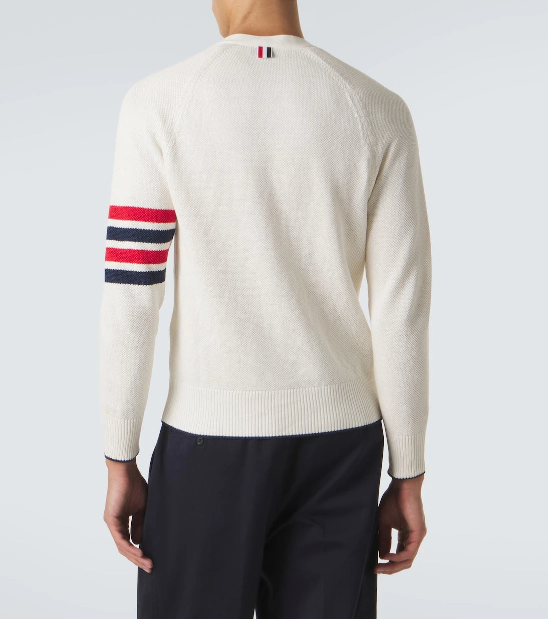Thom Browne - 4-Bar linen and cotton cardigan