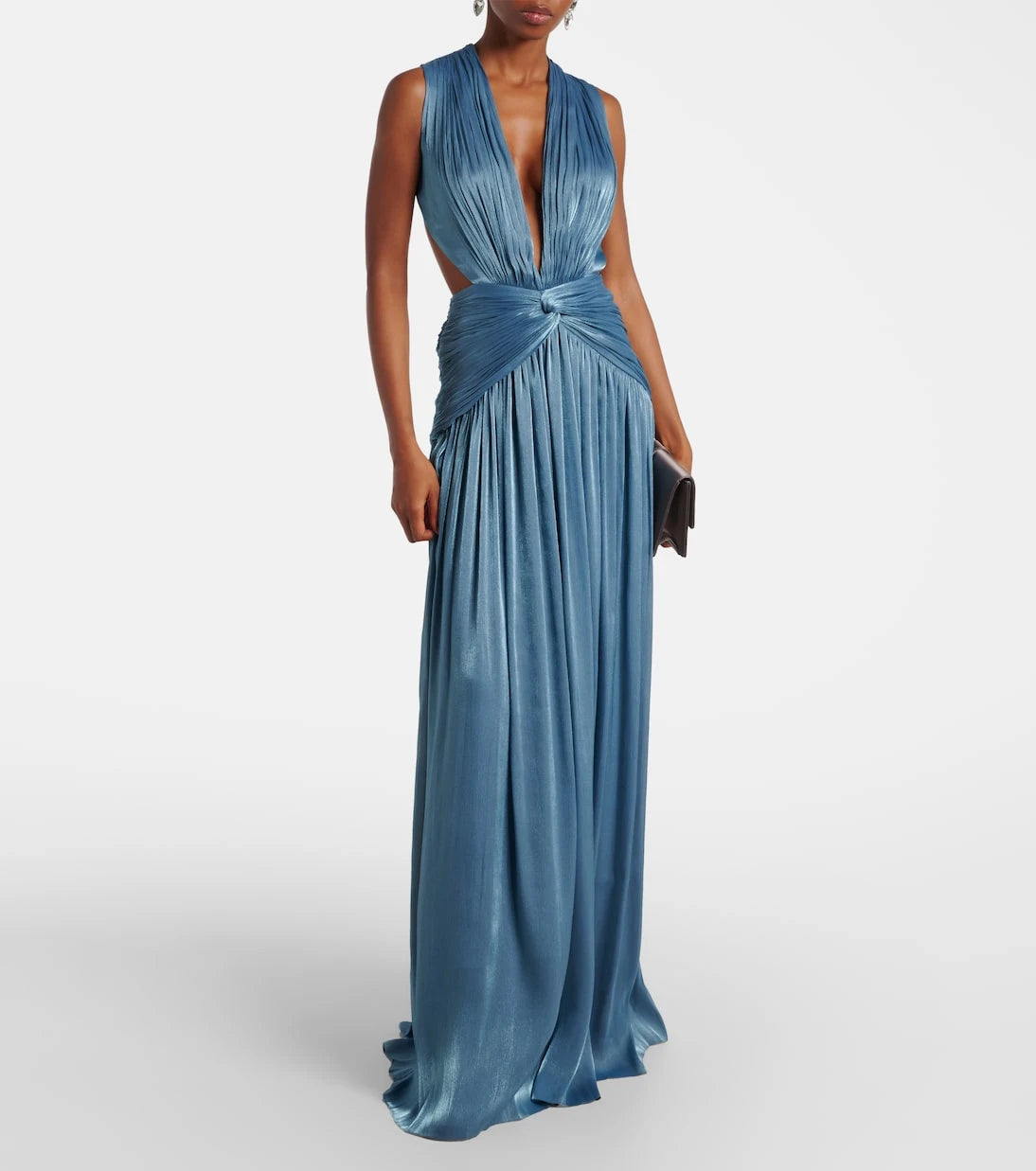 Costarellos - Draped open-back jersey gown