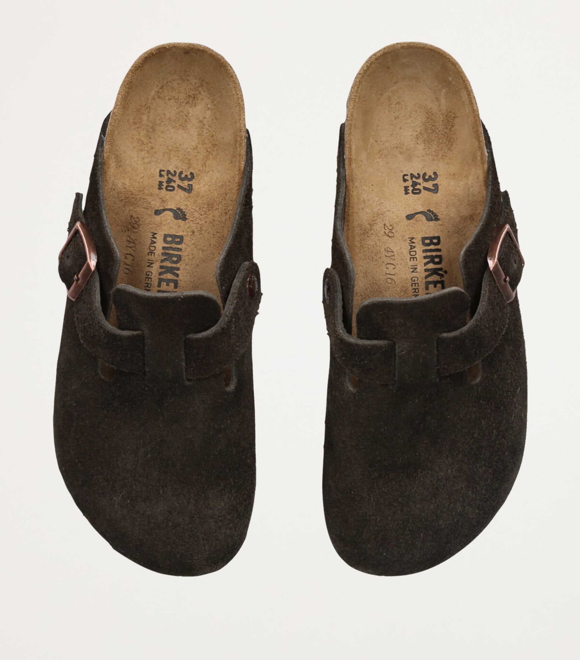 Birkenstock Brown Suede Boston Clogs