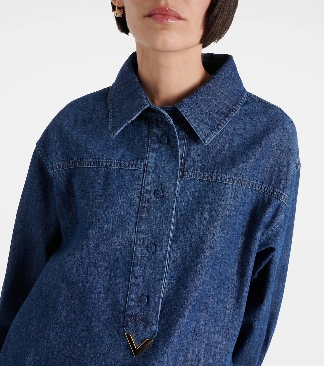 Valentino - VGold chambray denim shirt dress