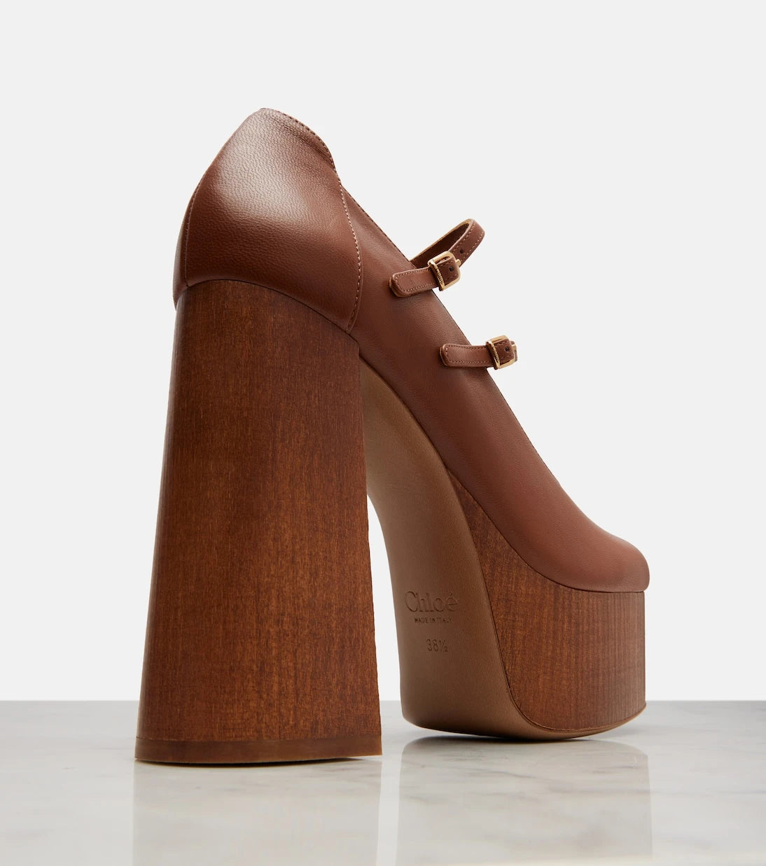 Chloé - Loti leather platform Mary Jane pumps