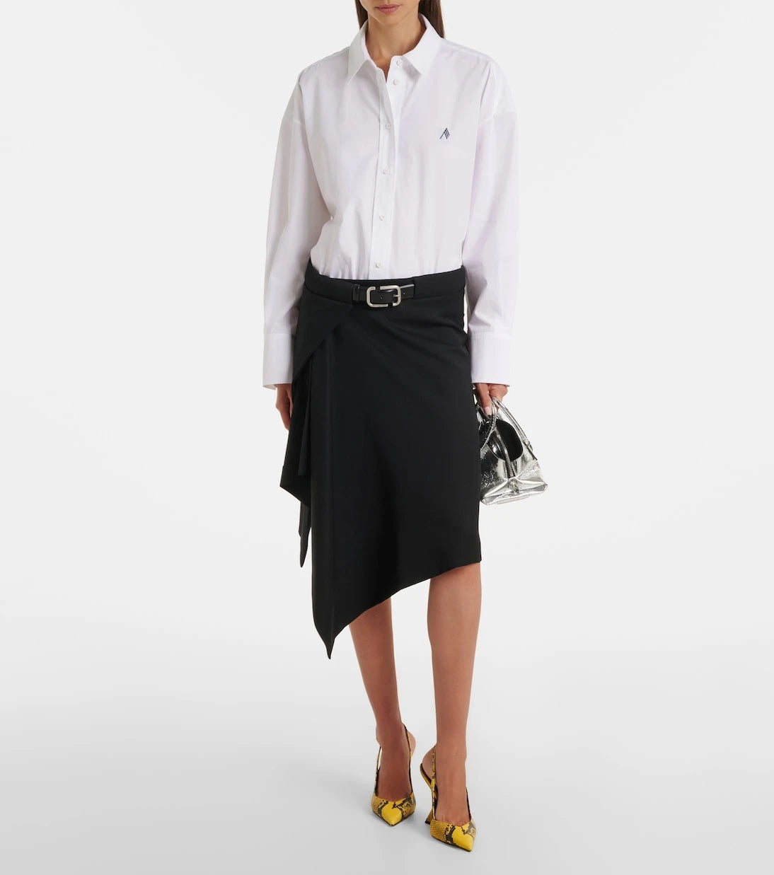 The Attico - Asymmetric virgin wool wrap skirt
