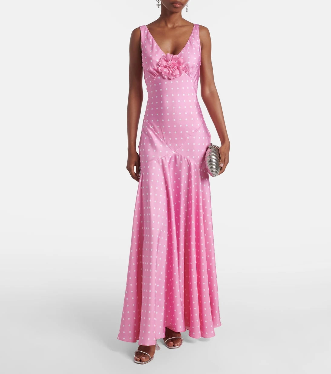 Rodarte - Floral-appliqué silk twill gown