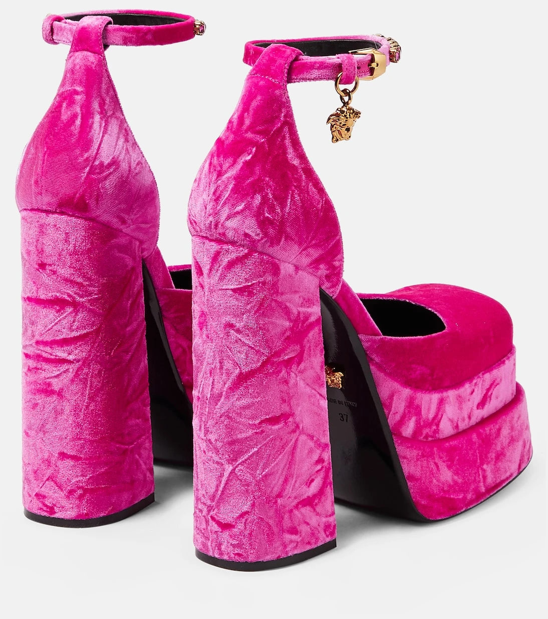 Versace - Medusa Aevitas velvet platform pumps