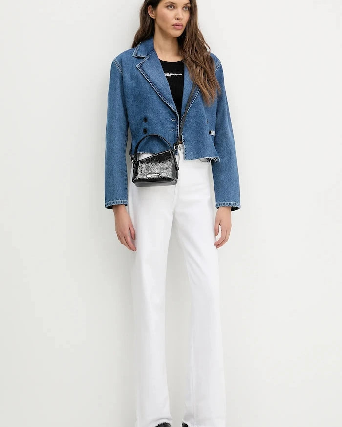 Karl Lagerfeld Jeans kadın pamuklu crop top