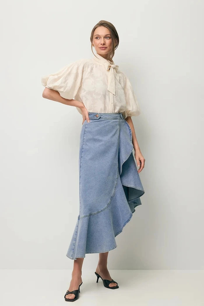 BIZUU asimetrik denim etek NIIA