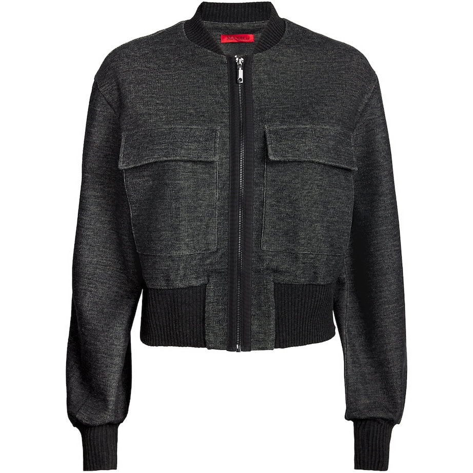 MAX&Co. Grey Cotton-Blend Bomber Jacket