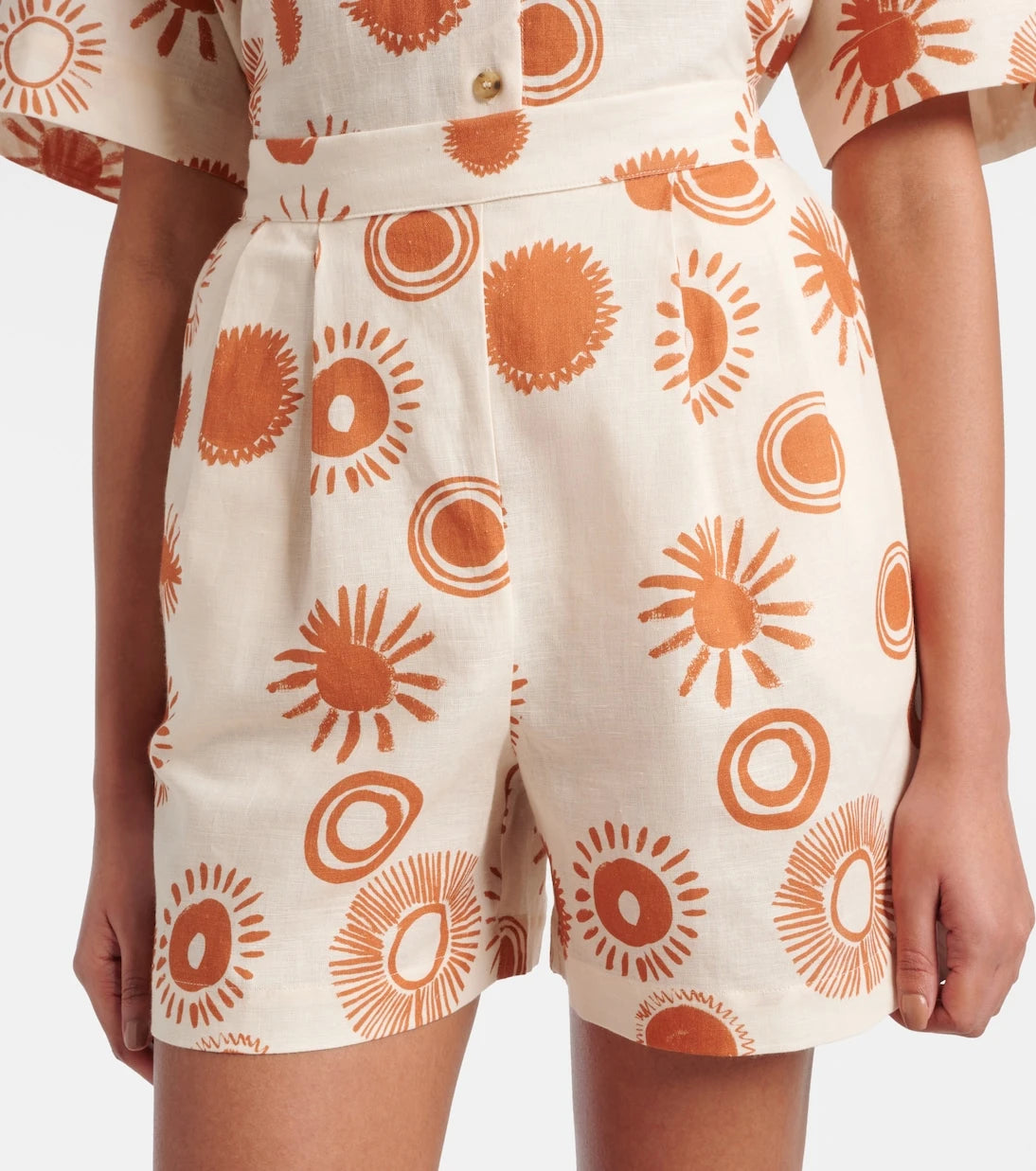 Asceno - Dallas printed linen and cotton shorts