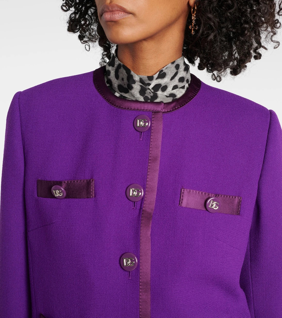Dolce&Gabbana - DG satin-trimmed wool-blend crêpe jacket