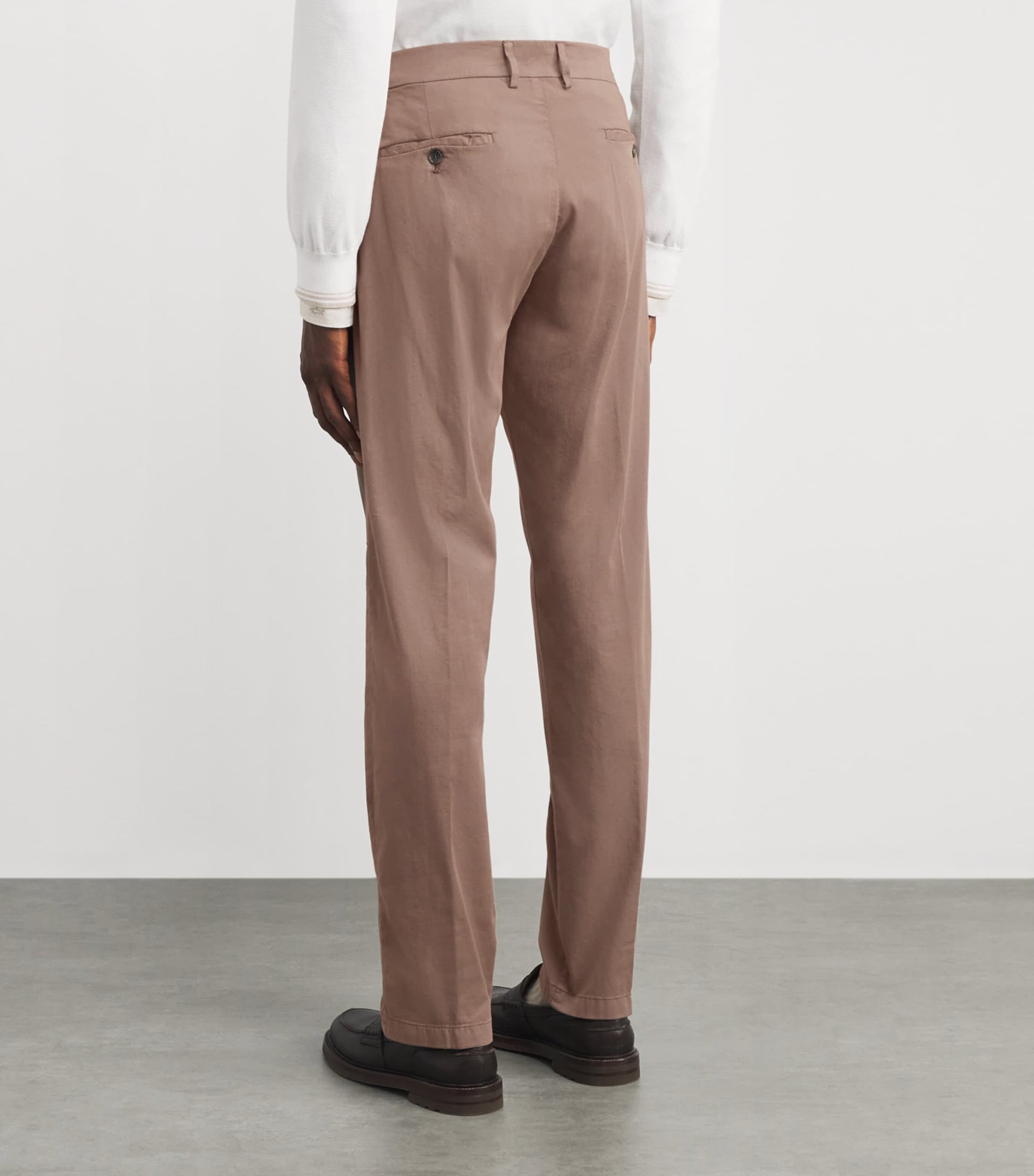 Cotton-Silk-Blend Straight Chinos