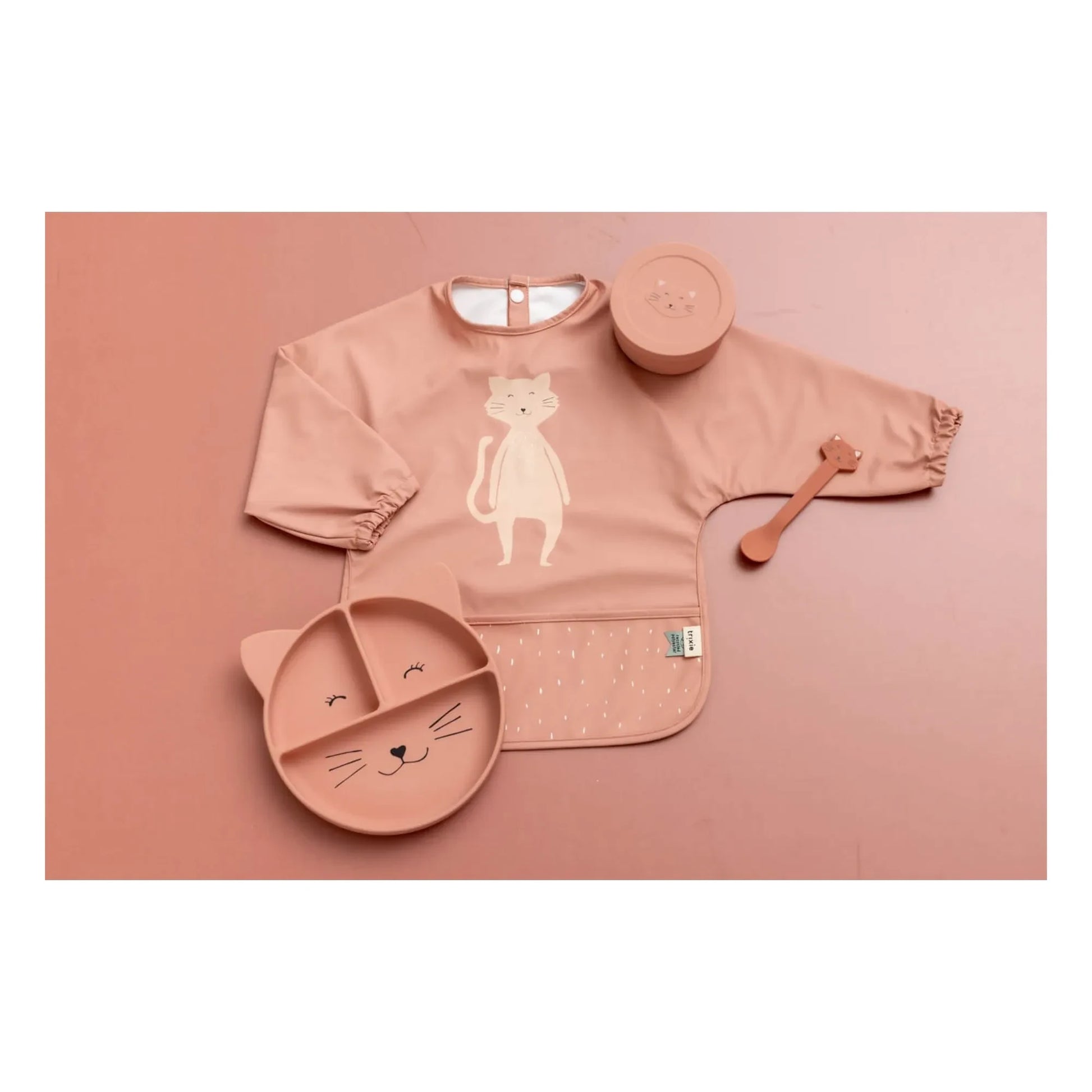 Trixie - Mrs. Cat Compartmentalized Suction Cup Plate | Pink