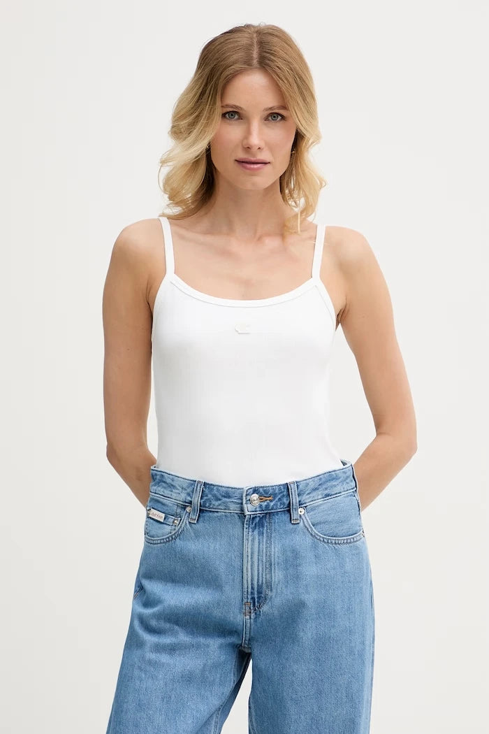 Calvin Klein Jeans топ дамски от памук с еластан