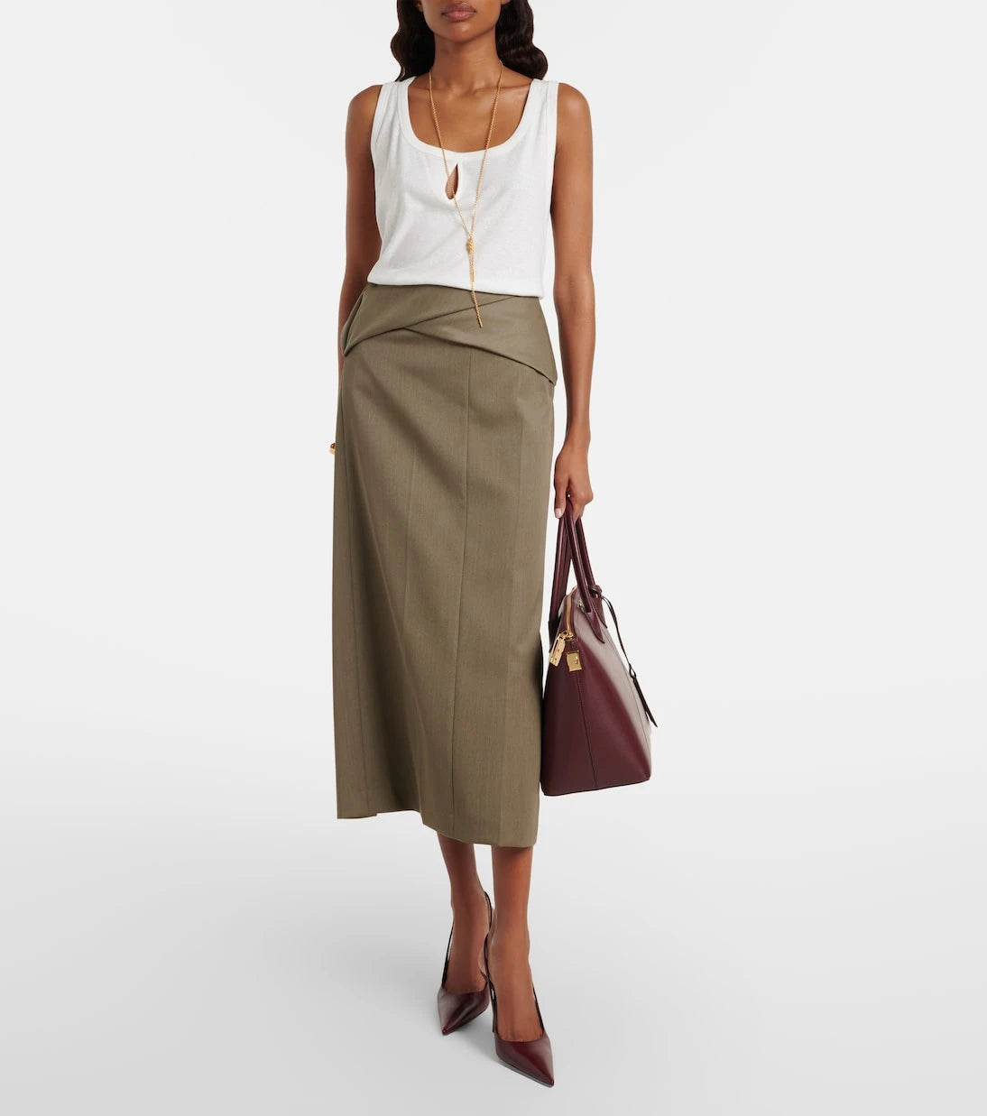 Victoria Beckham - Split cotton and linen tank top