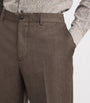Virgin Wool-Cashmere Flat Front Trousers