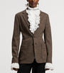 Ralph Lauren Collection Brown Wool Tick-Weave Jersey Hailey Blazer