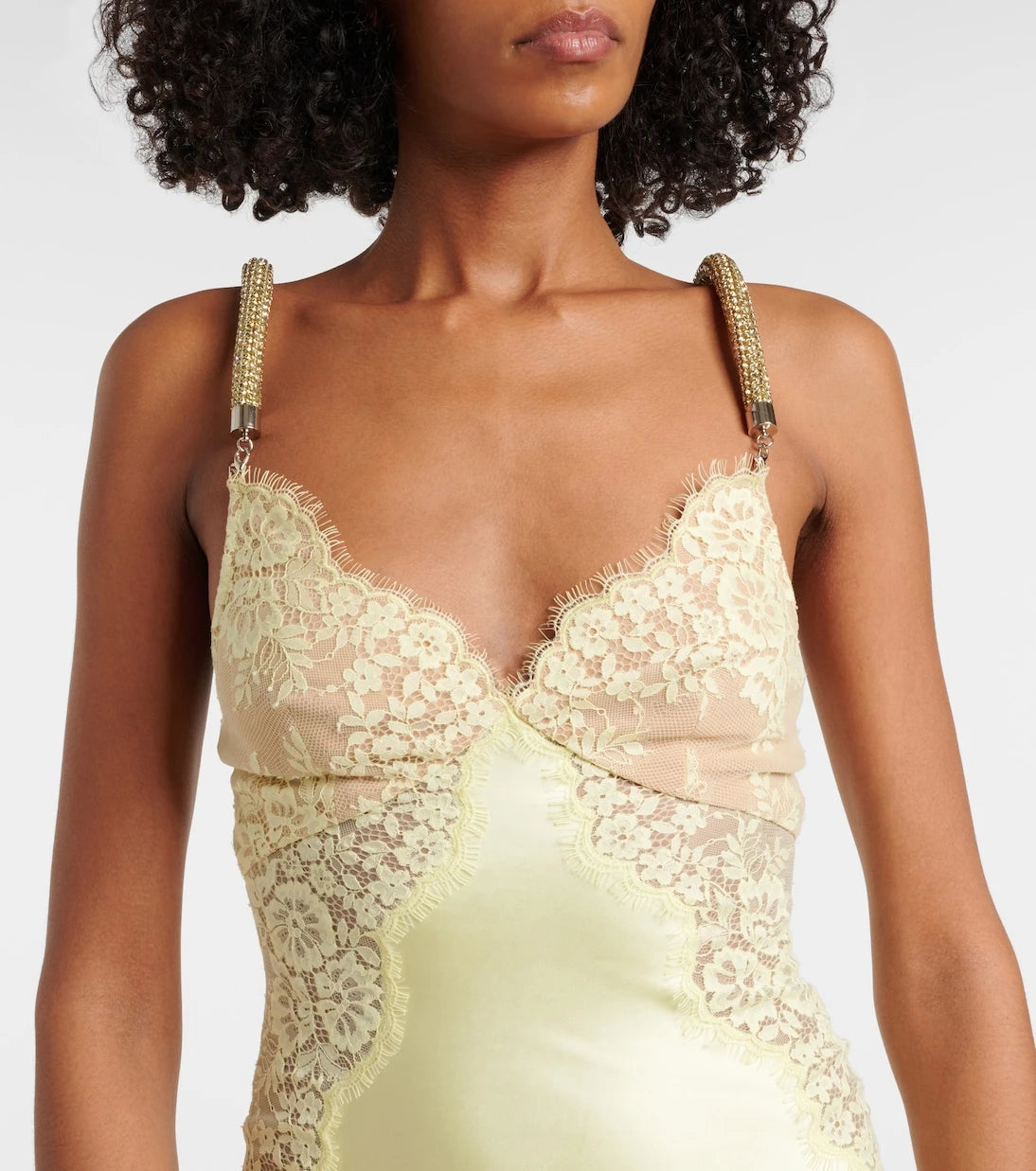 Self-Portrait - x Christopher Kane lace-trimmed satin maxi dress