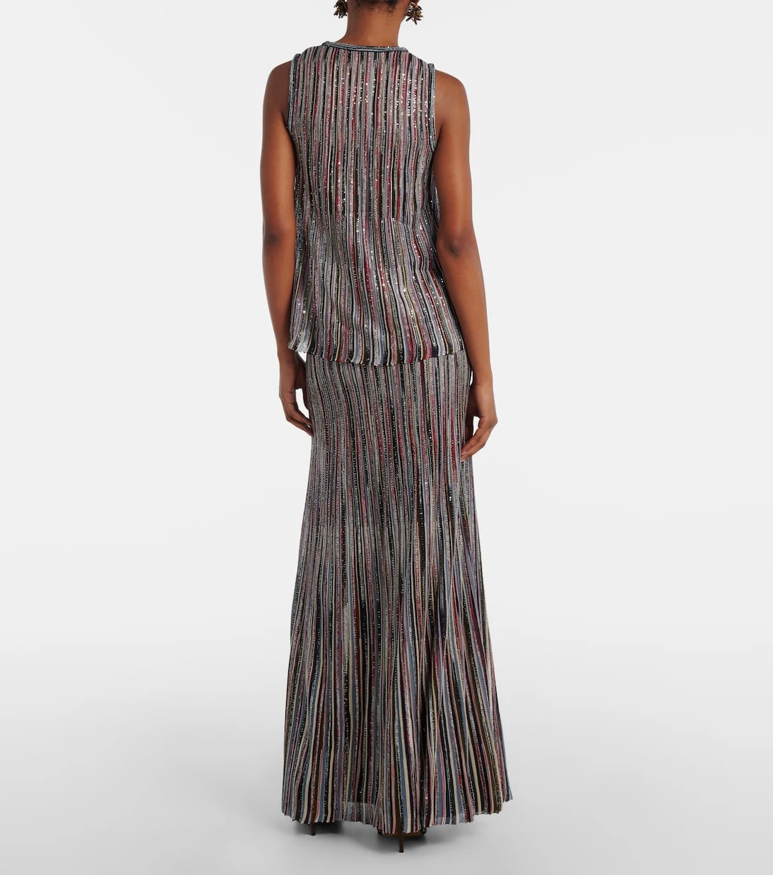 Missoni - تنورة ماكسي مقلمة من اللاميه