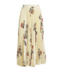 Yellow Floral Pleated Maxi Skirt