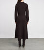 Johnstons Of Elgin Brown Cashmere-Blend Ribbed Midi Knitted Dress