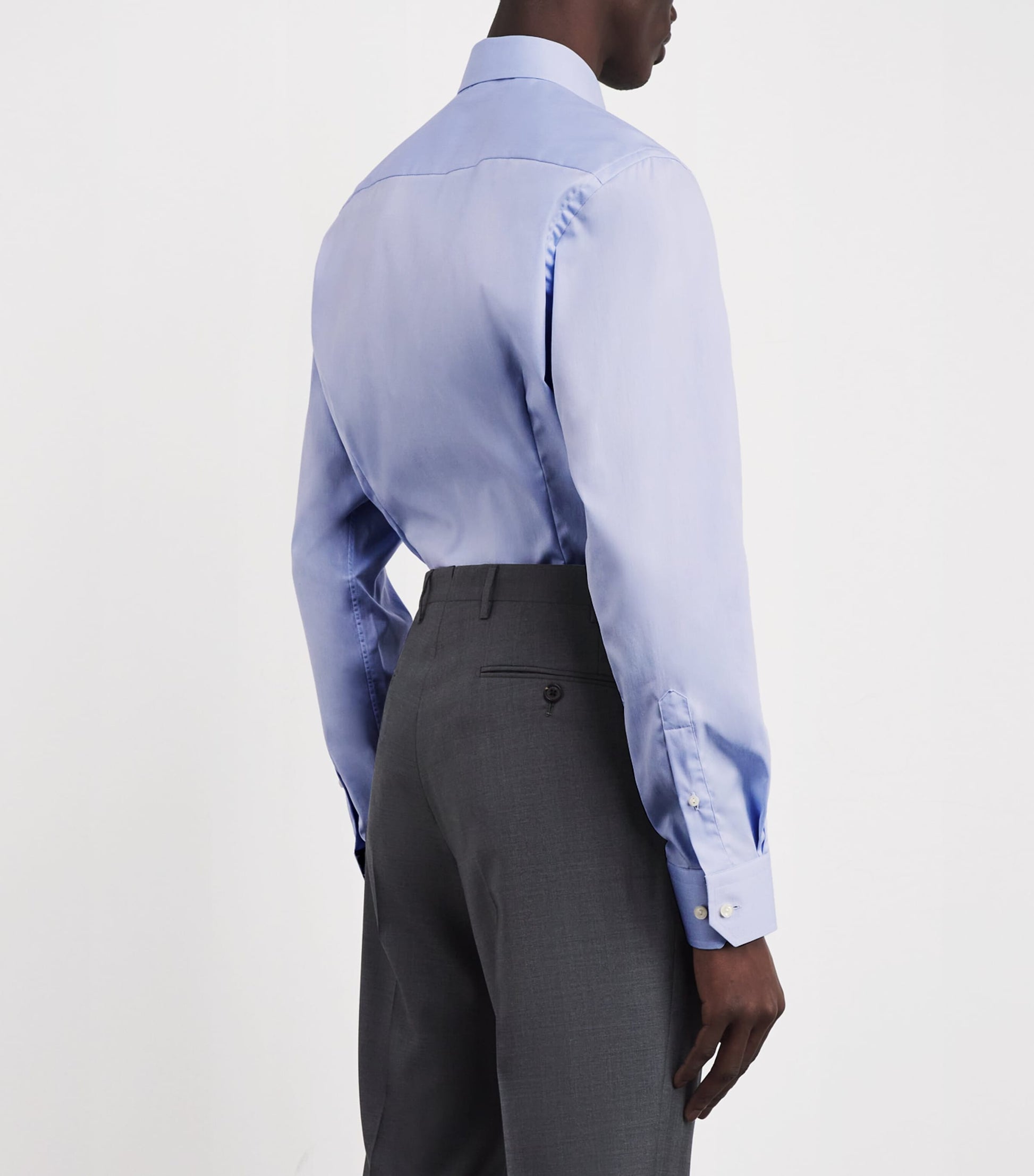 Signature Twill Floral-Trim Shirt LIGHT BLUE