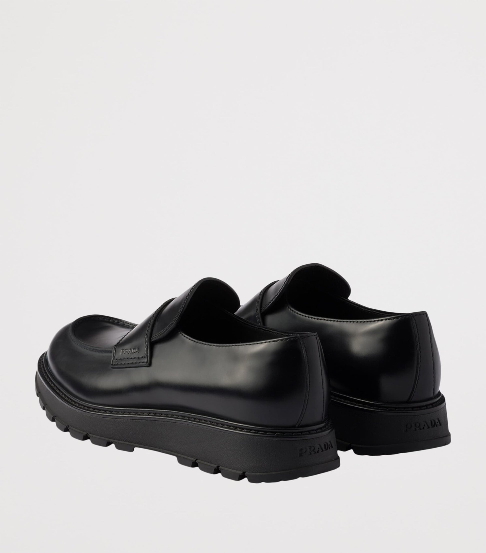 Brushed Leather Flatform Loafers