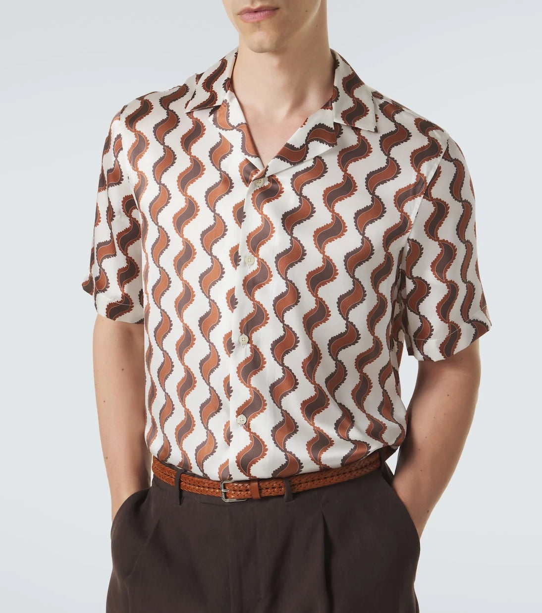 Frescobol Carioca - Roberto printed silk bowling shirt
