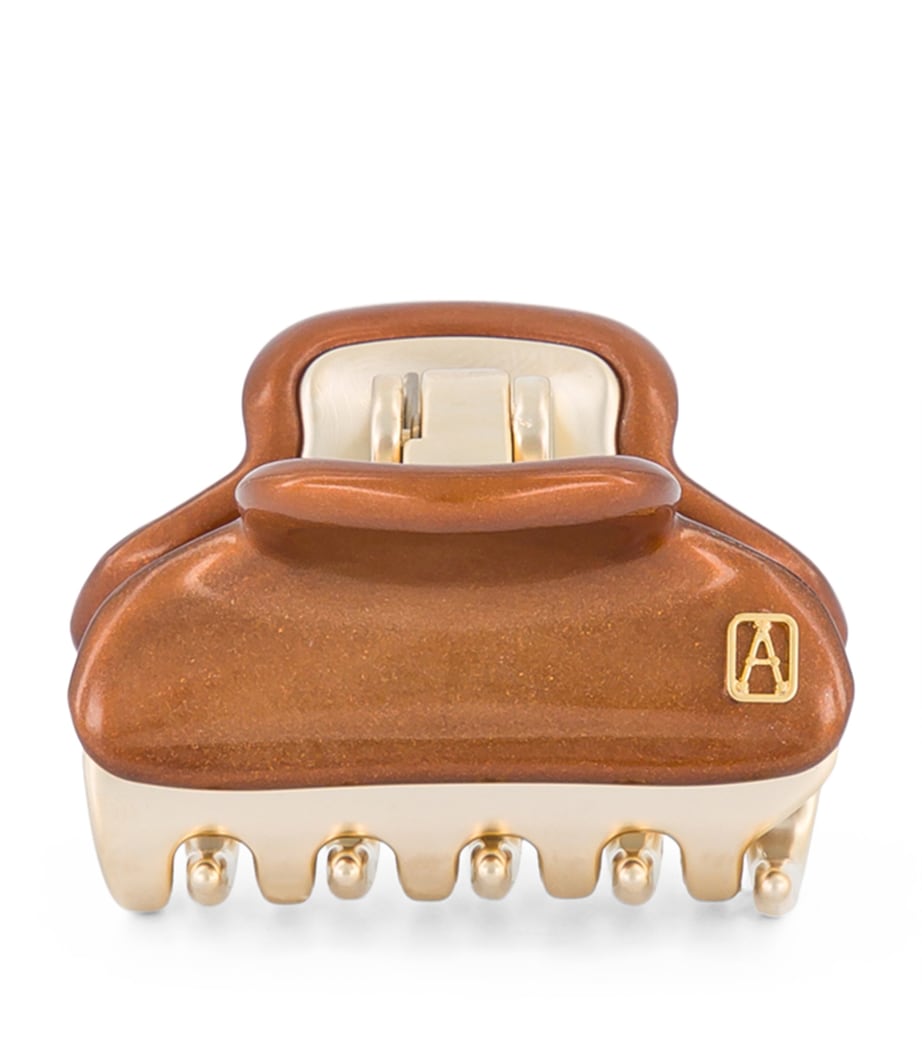 Gold-Plated Claw Hair Clip X4- PAIL BRUN/OR