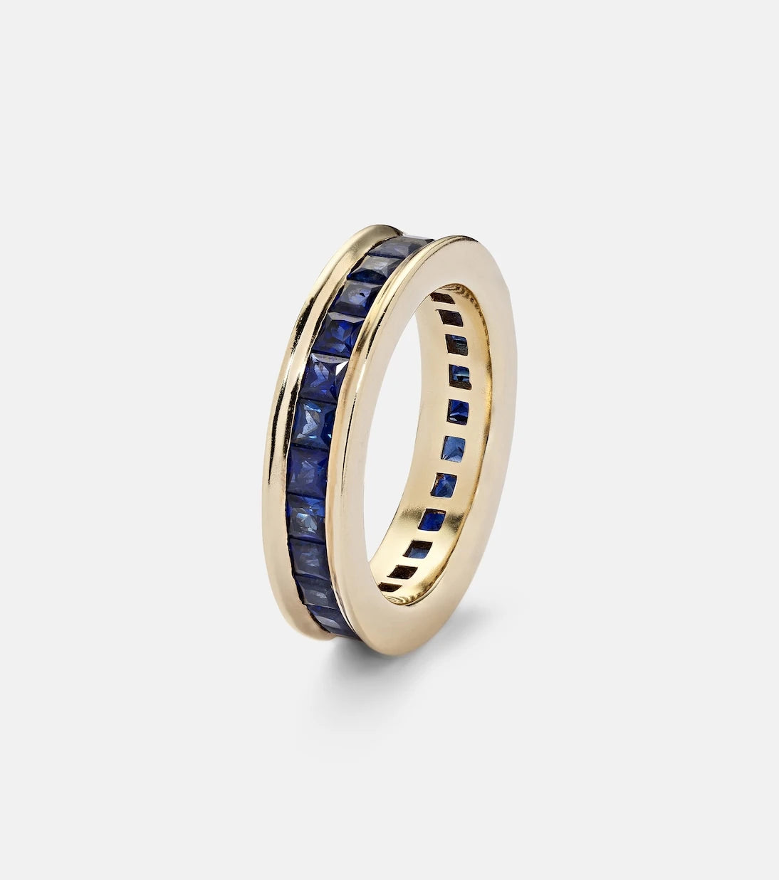 Octavia Elizabeth - Ivy Eternity 18kt gold ring with sapphire