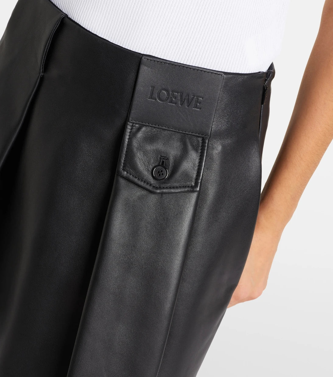 Loewe - Pleated leather miniskirt