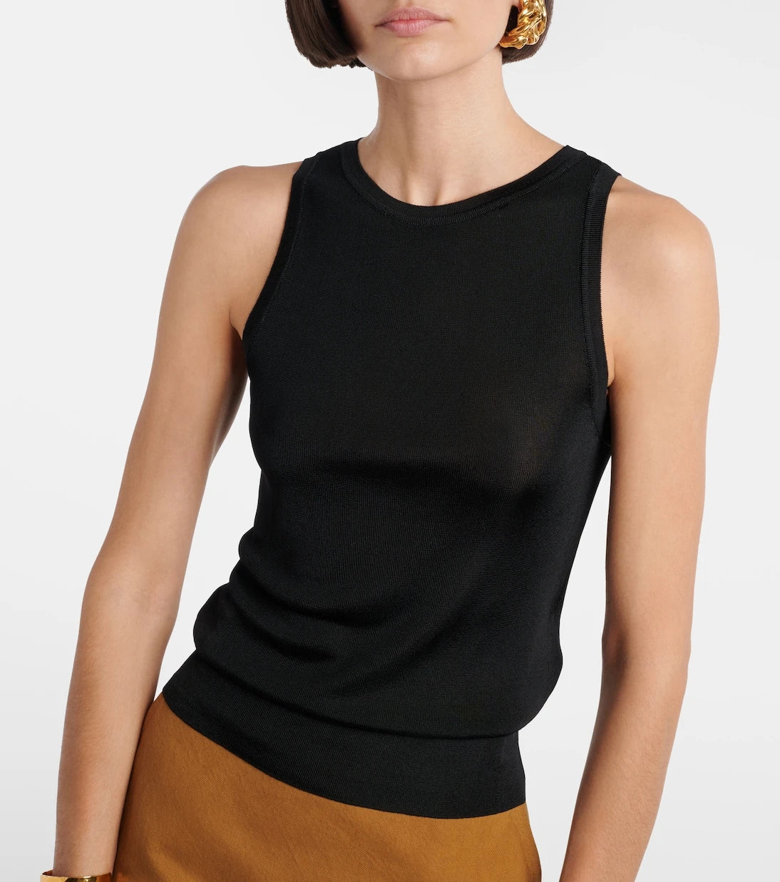Saint Laurent - Ribbed-knit jersey tank top