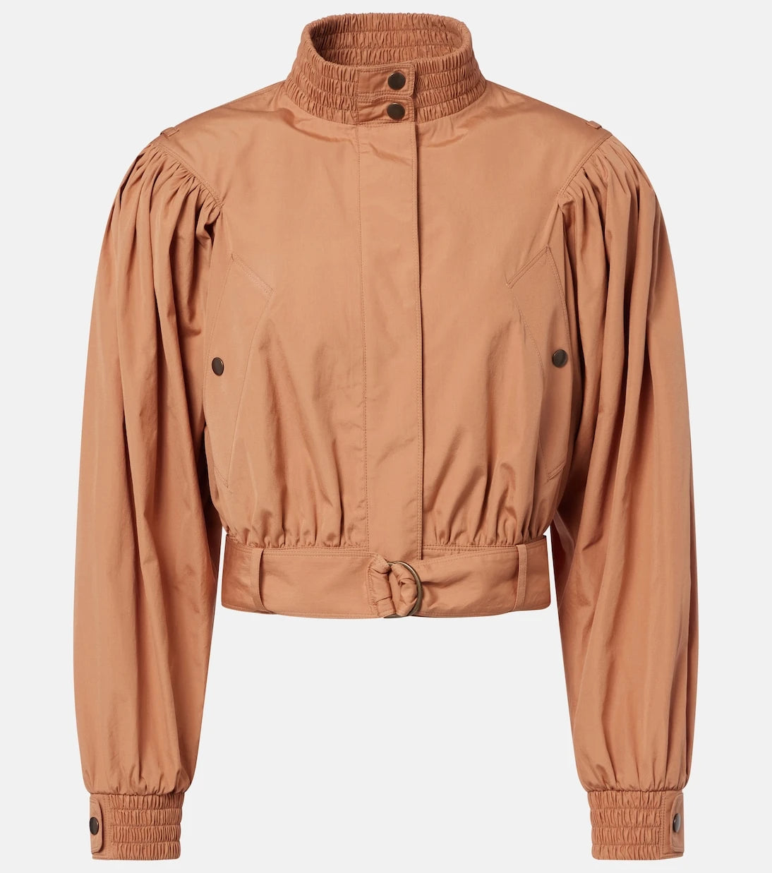 Chloé - Gathered belted cotton poplin jacket