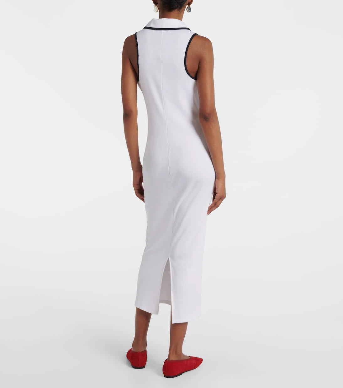 Veronica Beard - Darien ribbed-knit cotton-blend polo dress