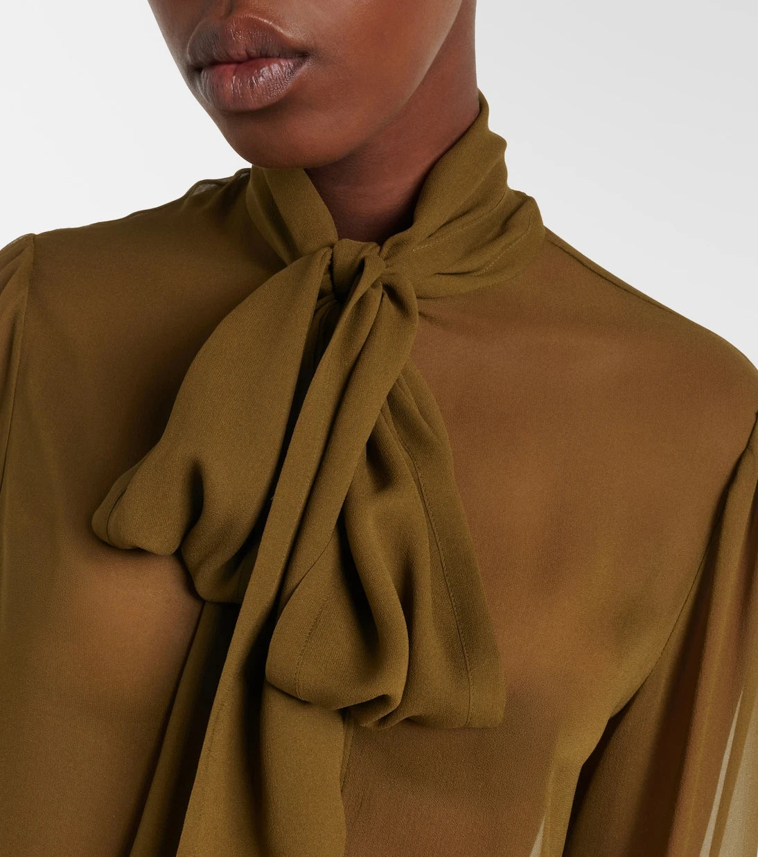 Saint Laurent - Tie-neck silk blouse