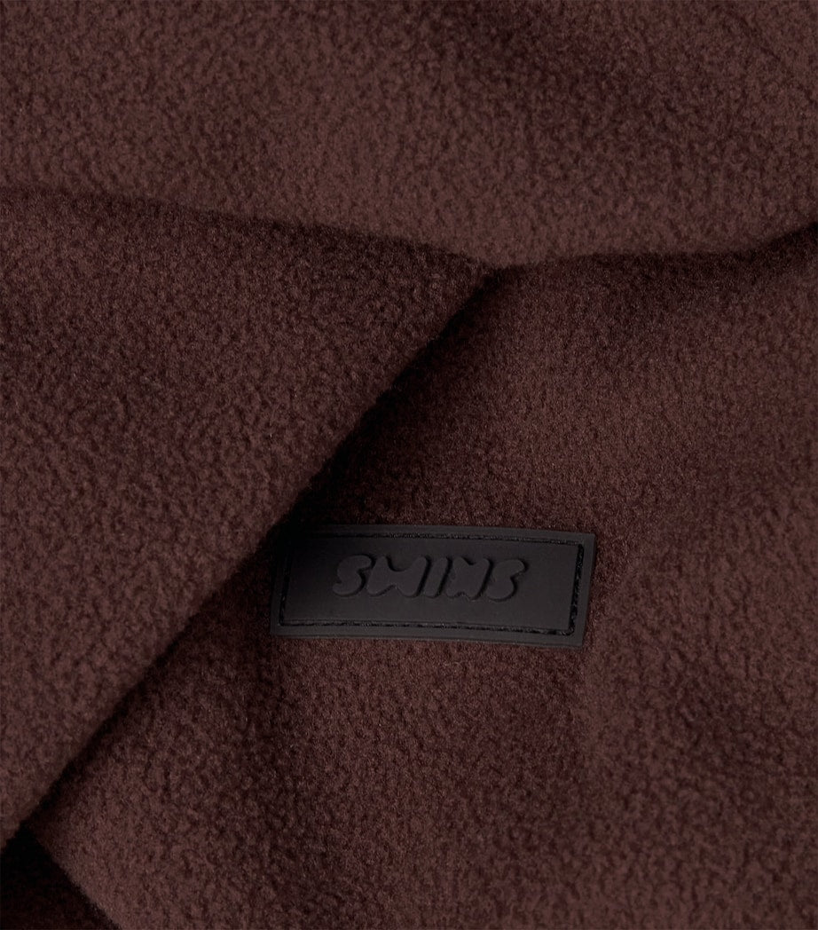 Skims Brown Fleece Zip-Up Cropped Sweatshirt